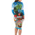 Antigua And Barbuda Christmas Family Matching Long Sleeve Bodycon Dress and Hawaiian Shirt Magnificent Frigatebird Dabbing Santa - Wonder Print Shop