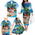 Antigua And Barbuda Christmas Family Matching Off The Shoulder Long Sleeve Dress and Hawaiian Shirt Magnificent Frigatebird Dabbing Santa - Wonder Print Shop