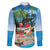 Antigua And Barbuda Christmas Family Matching Off The Shoulder Long Sleeve Dress and Hawaiian Shirt Magnificent Frigatebird Dabbing Santa - Wonder Print Shop