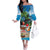 Antigua And Barbuda Christmas Family Matching Off The Shoulder Long Sleeve Dress and Hawaiian Shirt Magnificent Frigatebird Dabbing Santa - Wonder Print Shop