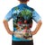 Antigua And Barbuda Christmas Family Matching Off Shoulder Maxi Dress and Hawaiian Shirt Magnificent Frigatebird Dabbing Santa - Wonder Print Shop