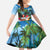 Antigua And Barbuda Christmas Family Matching Off Shoulder Maxi Dress and Hawaiian Shirt Magnificent Frigatebird Dabbing Santa - Wonder Print Shop