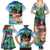 Antigua And Barbuda Christmas Family Matching Summer Maxi Dress and Hawaiian Shirt Magnificent Frigatebird Dabbing Santa - Wonder Print Shop