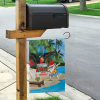 Antigua And Barbuda Christmas Garden Flag Magnificent Frigatebird Dabbing Santa - Wonder Print Shop