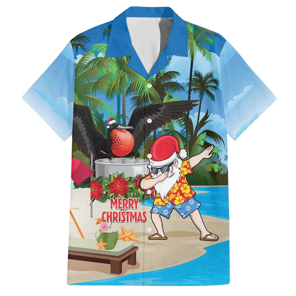 Antigua And Barbuda Christmas Hawaiian Shirt Magnificent Frigatebird Dabbing Santa - Wonder Print Shop