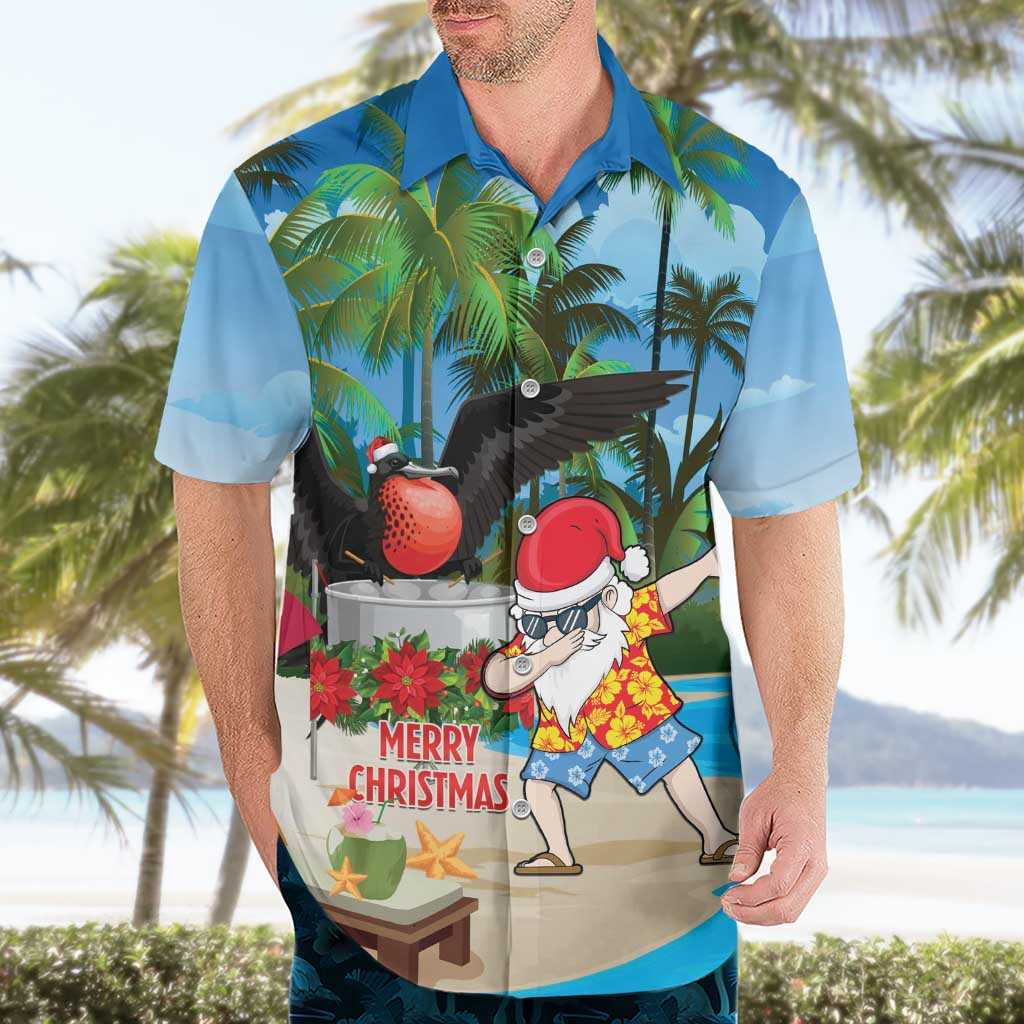 Antigua And Barbuda Christmas Hawaiian Shirt Magnificent Frigatebird Dabbing Santa - Wonder Print Shop