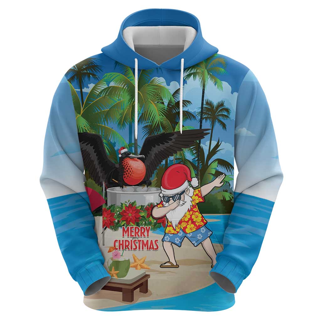 Antigua And Barbuda Christmas Hoodie Magnificent Frigatebird Dabbing Santa - Wonder Print Shop
