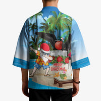 Antigua And Barbuda Christmas Kimono Magnificent Frigatebird Dabbing Santa - Wonder Print Shop
