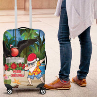 Antigua And Barbuda Christmas Luggage Cover Magnificent Frigatebird Dabbing Santa - Wonder Print Shop
