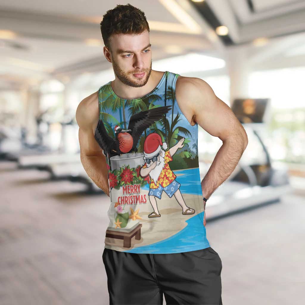 Antigua And Barbuda Christmas Men Tank Top Magnificent Frigatebird Dabbing Santa - Wonder Print Shop