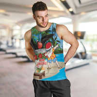 Antigua And Barbuda Christmas Men Tank Top Magnificent Frigatebird Dabbing Santa - Wonder Print Shop