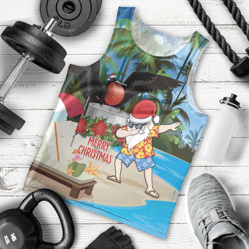 Antigua And Barbuda Christmas Men Tank Top Magnificent Frigatebird Dabbing Santa - Wonder Print Shop