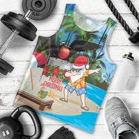 Antigua And Barbuda Christmas Men Tank Top Magnificent Frigatebird Dabbing Santa - Wonder Print Shop