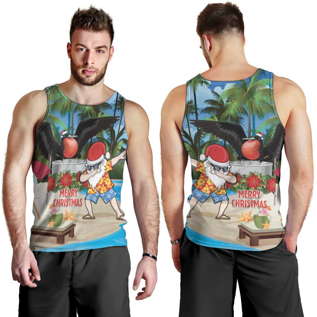 Antigua And Barbuda Christmas Men Tank Top Magnificent Frigatebird Dabbing Santa - Wonder Print Shop