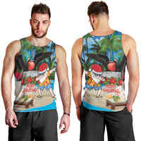 Antigua And Barbuda Christmas Men Tank Top Magnificent Frigatebird Dabbing Santa - Wonder Print Shop