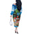 Antigua And Barbuda Christmas Off The Shoulder Long Sleeve Dress Magnificent Frigatebird Dabbing Santa - Wonder Print Shop