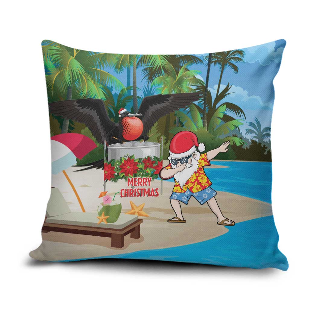 Antigua And Barbuda Christmas Pillow Cover Magnificent Frigatebird Dabbing Santa - Wonder Print Shop