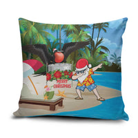 Antigua And Barbuda Christmas Pillow Cover Magnificent Frigatebird Dabbing Santa - Wonder Print Shop