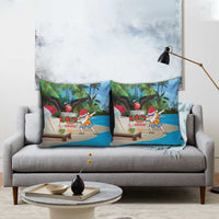 Antigua And Barbuda Christmas Pillow Cover Magnificent Frigatebird Dabbing Santa - Wonder Print Shop