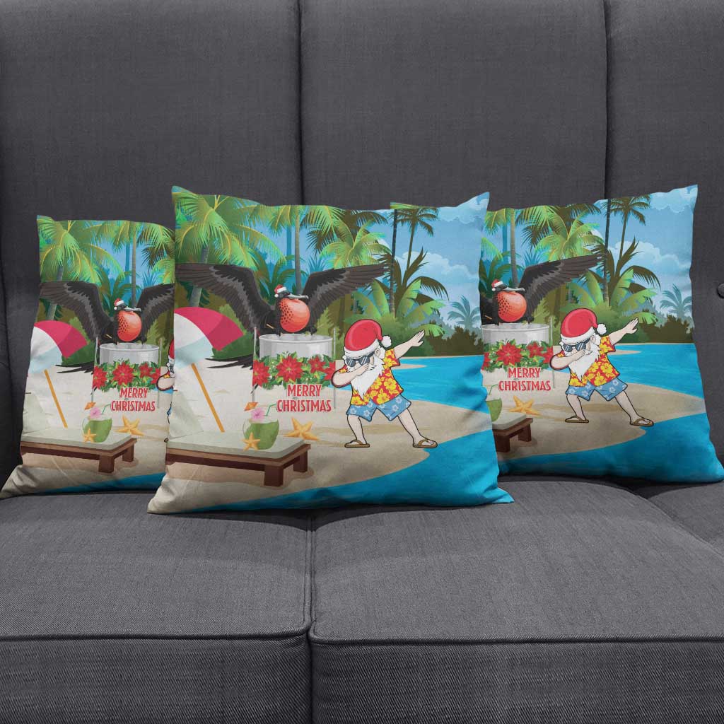 Antigua And Barbuda Christmas Pillow Cover Magnificent Frigatebird Dabbing Santa - Wonder Print Shop