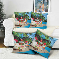 Antigua And Barbuda Christmas Pillow Cover Magnificent Frigatebird Dabbing Santa - Wonder Print Shop