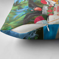 Antigua And Barbuda Christmas Pillow Cover Magnificent Frigatebird Dabbing Santa - Wonder Print Shop