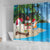 Antigua And Barbuda Christmas Shower Curtain Magnificent Frigatebird Dabbing Santa - Wonder Print Shop