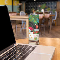 Antigua And Barbuda Christmas Skinny Tumbler Magnificent Frigatebird Dabbing Santa - Wonder Print Shop