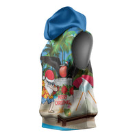 Antigua And Barbuda Christmas Sleeveless Hoodie Magnificent Frigatebird Dabbing Santa - Wonder Print Shop