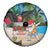 Antigua And Barbuda Christmas Spare Tire Cover Magnificent Frigatebird Dabbing Santa - Wonder Print Shop
