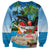 Antigua And Barbuda Christmas Sweatshirt Magnificent Frigatebird Dabbing Santa - Wonder Print Shop