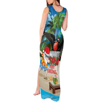 Antigua And Barbuda Christmas Tank Maxi Dress Magnificent Frigatebird Dabbing Santa - Wonder Print Shop