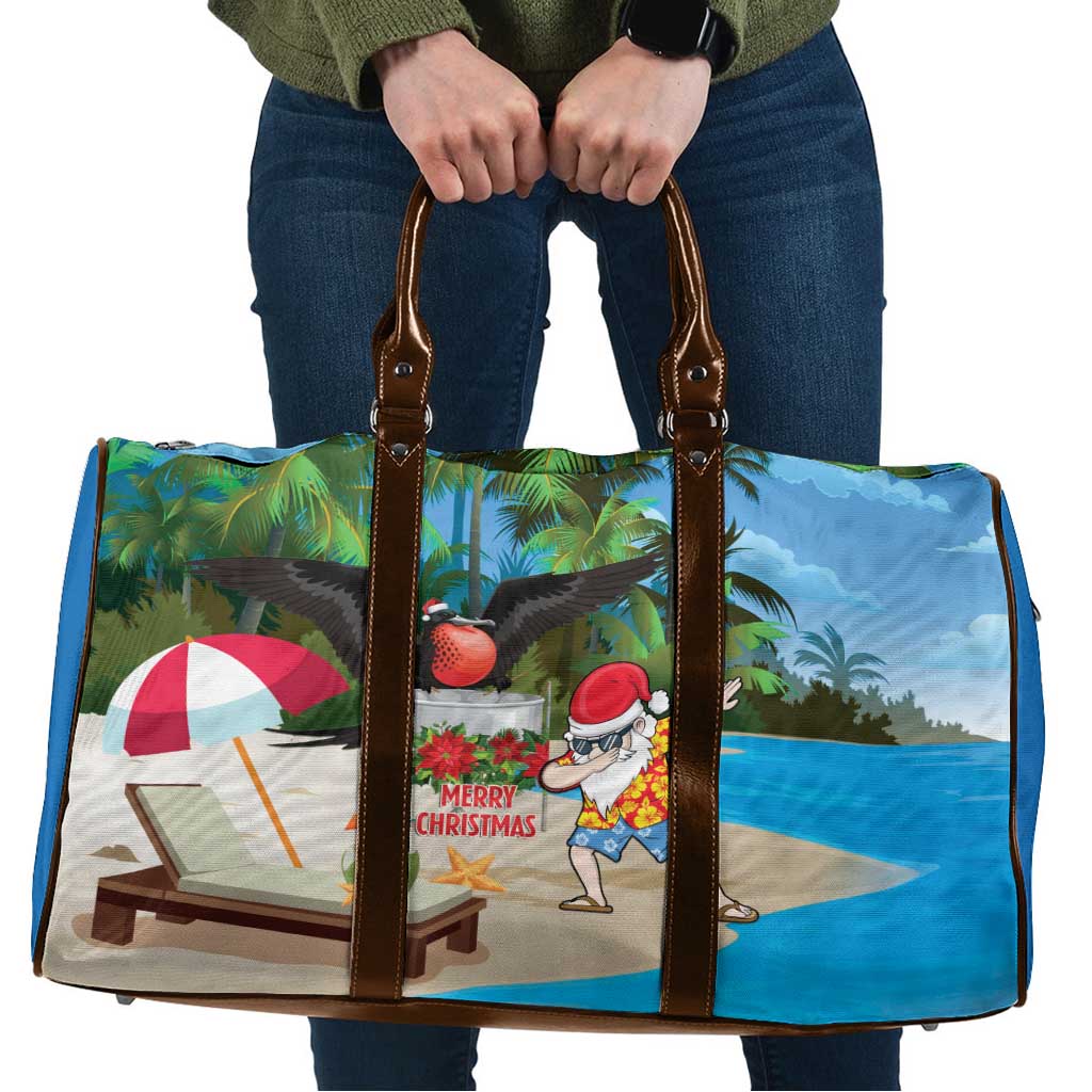 Antigua And Barbuda Christmas Travel Bag Magnificent Frigatebird Dabbing Santa - Wonder Print Shop