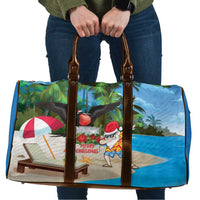 Antigua And Barbuda Christmas Travel Bag Magnificent Frigatebird Dabbing Santa - Wonder Print Shop