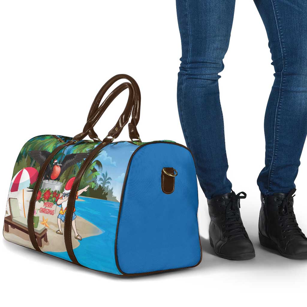 Antigua And Barbuda Christmas Travel Bag Magnificent Frigatebird Dabbing Santa - Wonder Print Shop