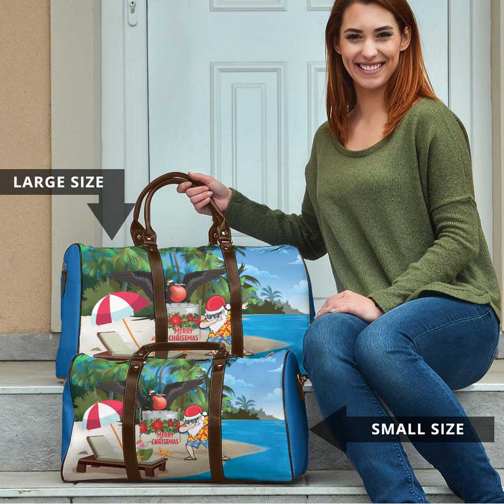 Antigua And Barbuda Christmas Travel Bag Magnificent Frigatebird Dabbing Santa - Wonder Print Shop