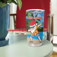 Antigua And Barbuda Christmas Tumbler Cup Magnificent Frigatebird Dabbing Santa - Wonder Print Shop