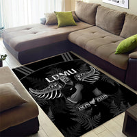 New Zealand Silver Fern Rugby Area Rug Aotearoa Godfather Proud Gone But Never Forgotten - Wonder Print Shop