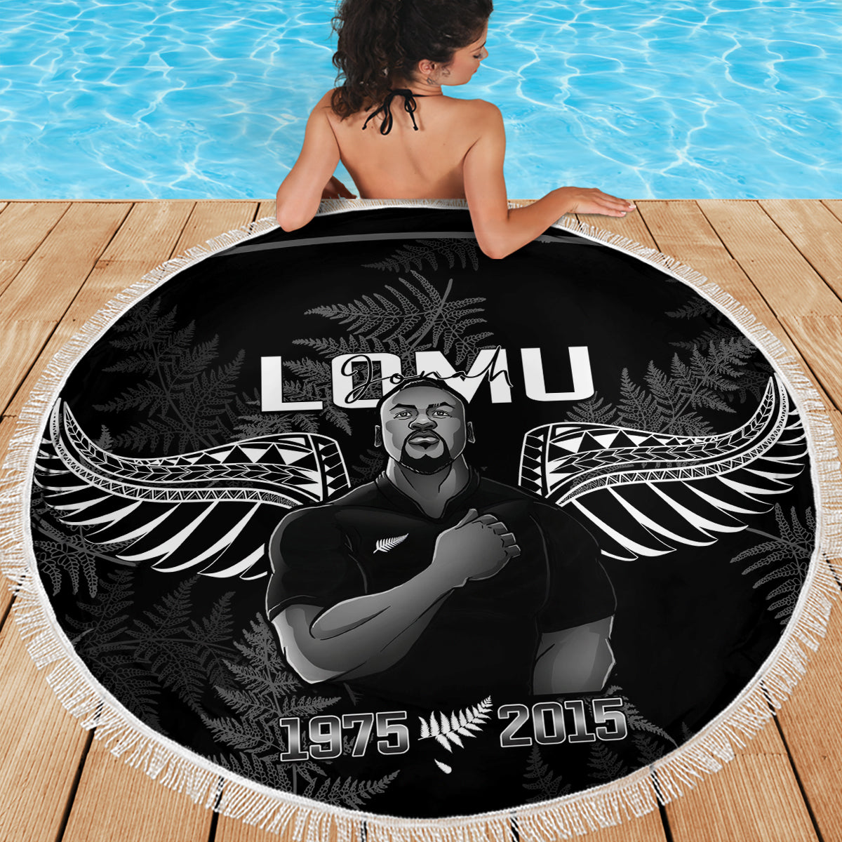 New Zealand Silver Fern Rugby Beach Blanket Aotearoa Godfather Proud Gone But Never Forgotten - Wonder Print Shop