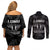 New Zealand Silver Fern Rugby Couples Matching Off Shoulder Short Dress and Long Sleeve Button Shirt Aotearoa Godfather Proud Gone But Never Forgotten - Wonder Print Shop