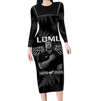 New Zealand Silver Fern Rugby Family Matching Long Sleeve Bodycon Dress and Hawaiian Shirt Aotearoa Godfather Proud Gone But Never Forgotten - Wonder Print Shop