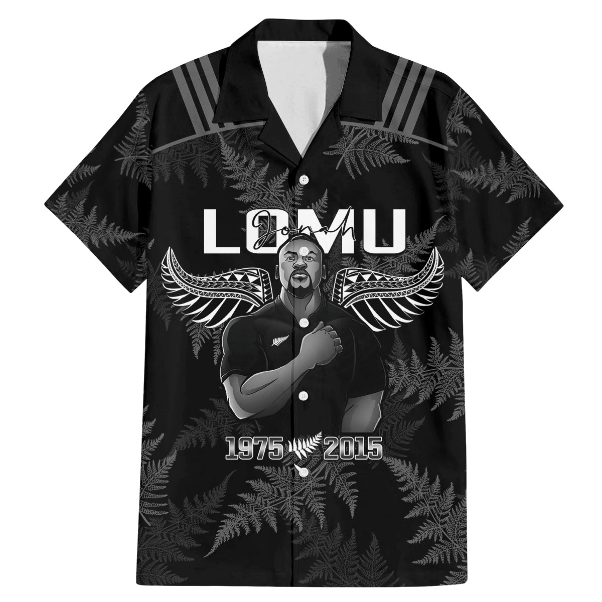 New Zealand Silver Fern Rugby Family Matching Mermaid Dress and Hawaiian Shirt Aotearoa Godfather Proud Gone But Never Forgotten - Wonder Print Shop