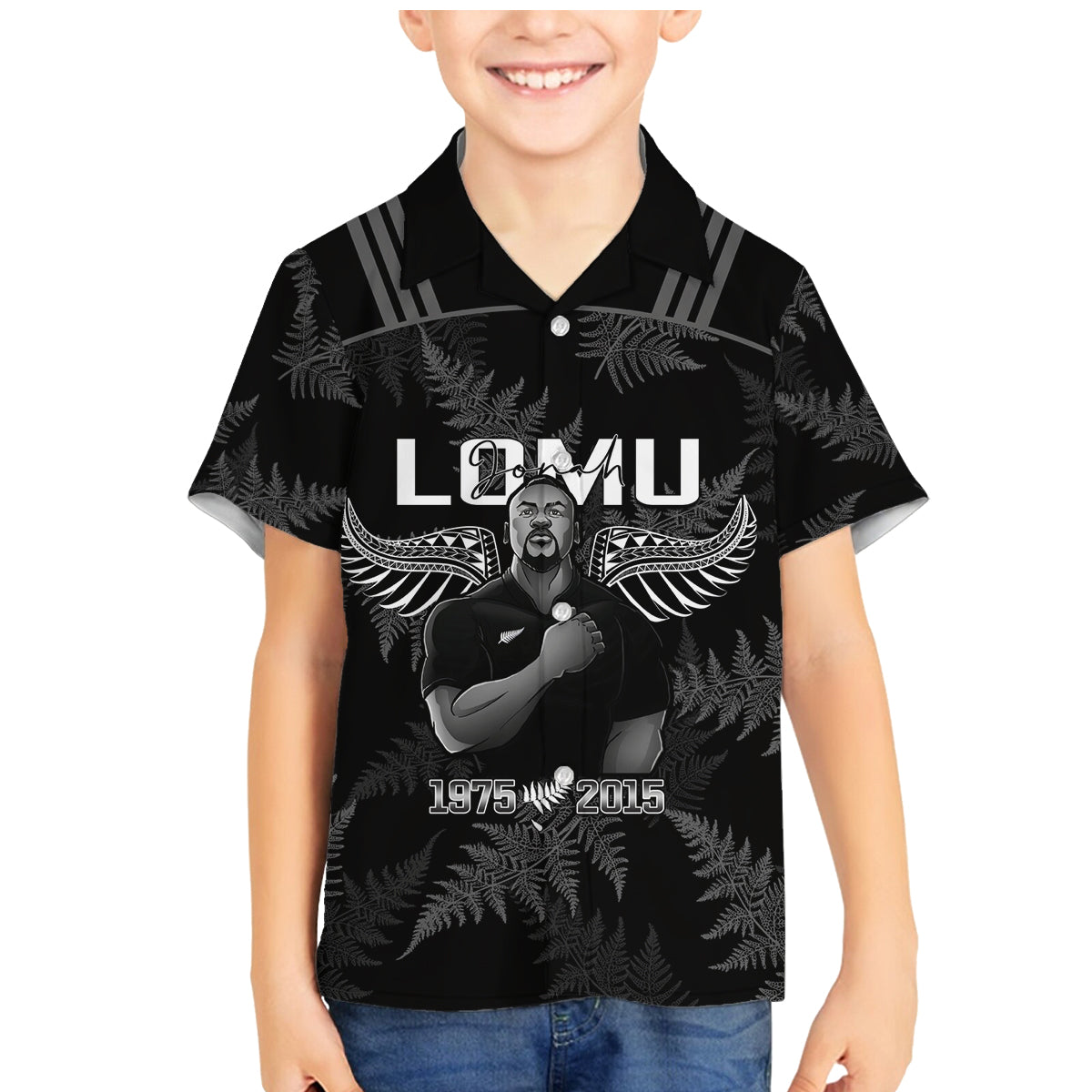 New Zealand Silver Fern Rugby Family Matching Mermaid Dress and Hawaiian Shirt Aotearoa Godfather Proud Gone But Never Forgotten - Wonder Print Shop