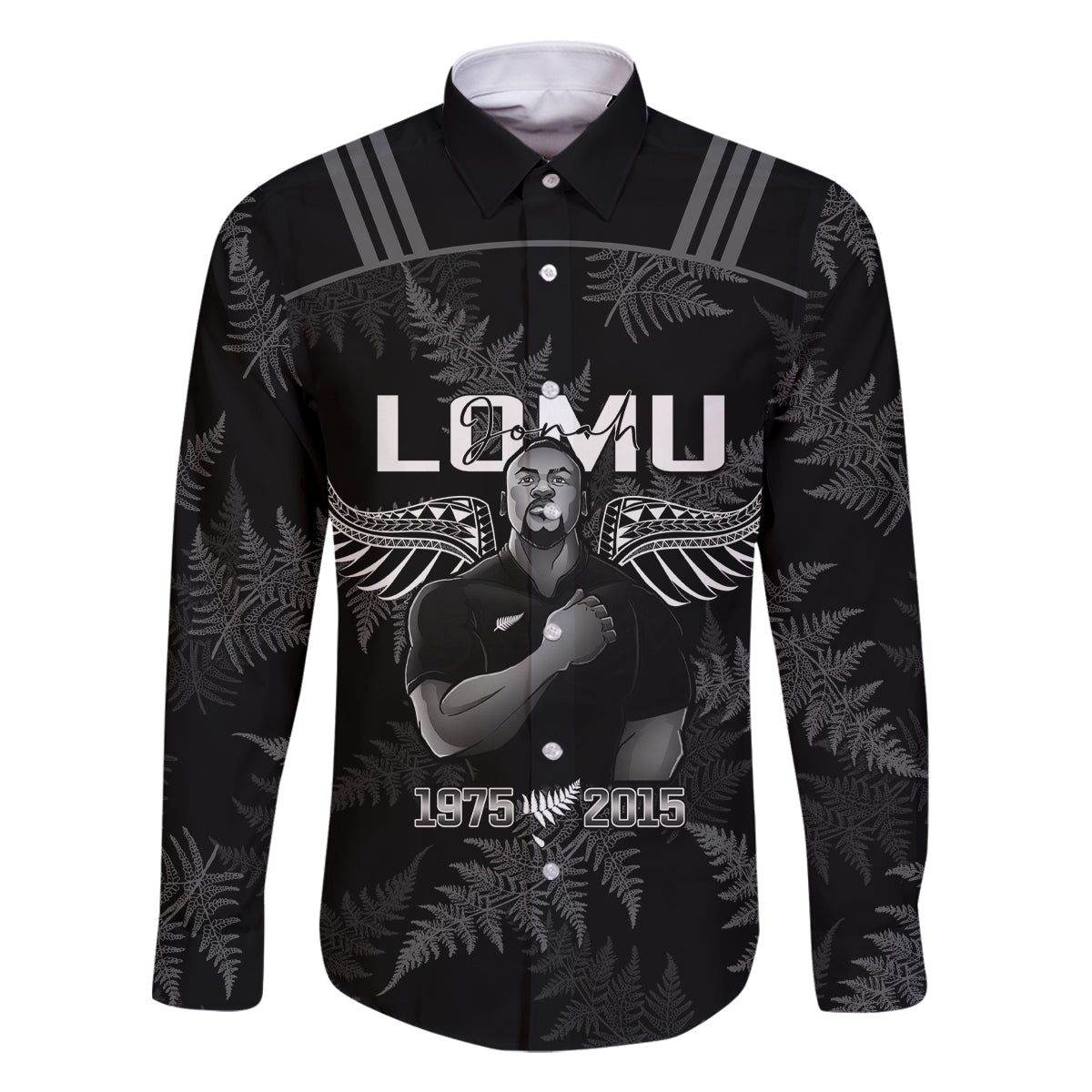 New Zealand Silver Fern Rugby Family Matching Off Shoulder Maxi Dress and Hawaiian Shirt Aotearoa Godfather Proud Gone But Never Forgotten - Wonder Print Shop
