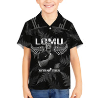 New Zealand Silver Fern Rugby Family Matching Puletasi Dress and Hawaiian Shirt Aotearoa Godfather Proud Gone But Never Forgotten - Wonder Print Shop