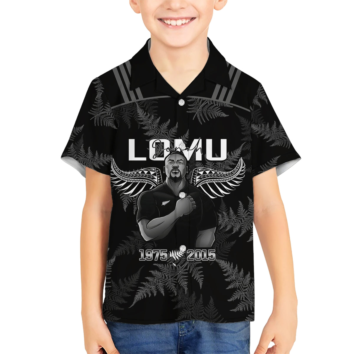 New Zealand Silver Fern Rugby Family Matching Short Sleeve Bodycon Dress and Hawaiian Shirt Aotearoa Godfather Proud Gone But Never Forgotten - Wonder Print Shop