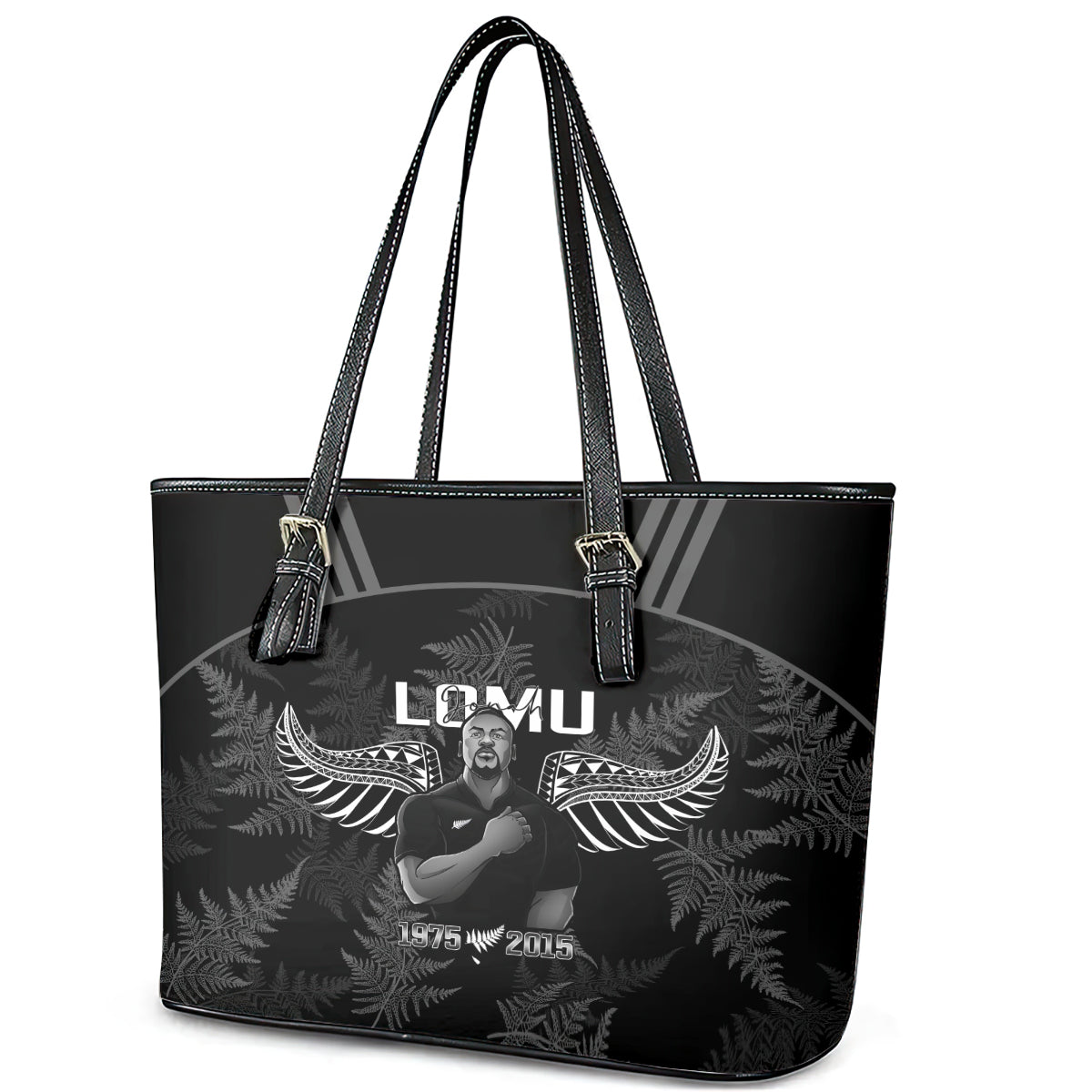 New Zealand Silver Fern Rugby Leather Tote Bag Aotearoa Godfather Proud Gone But Never Forgotten - Wonder Print Shop