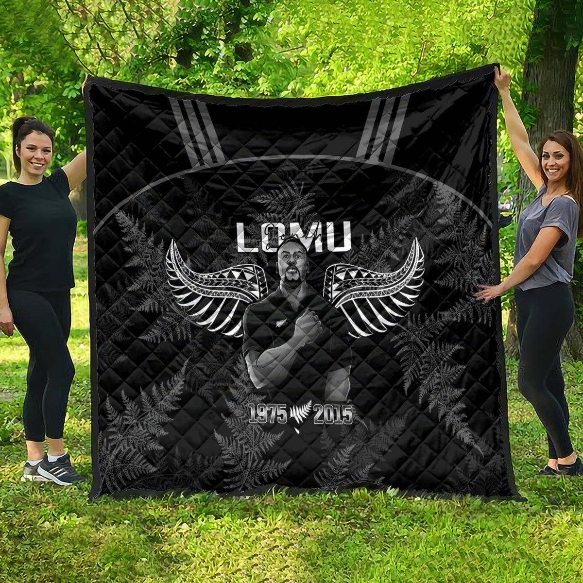 New Zealand Silver Fern Rugby Quilt Aotearoa Godfather Proud Gone But Never Forgotten - Wonder Print Shop