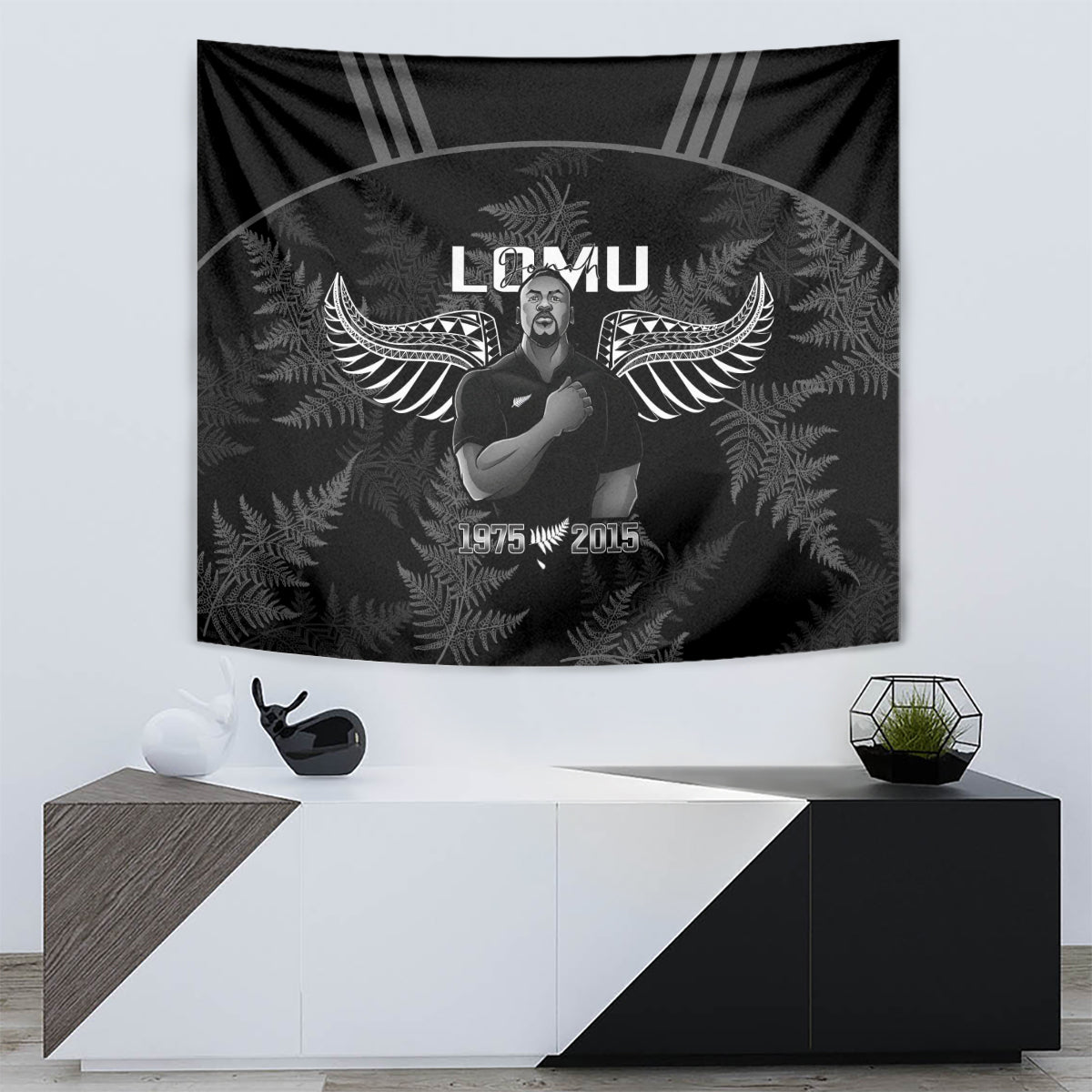 New Zealand Silver Fern Rugby Tapestry Aotearoa Godfather Proud Gone But Never Forgotten - Wonder Print Shop