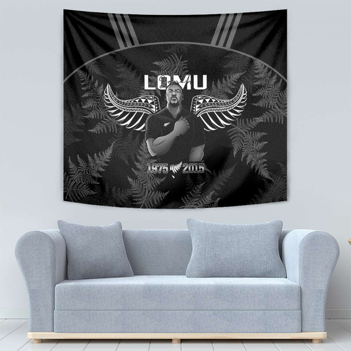 New Zealand Silver Fern Rugby Tapestry Aotearoa Godfather Proud Gone But Never Forgotten - Wonder Print Shop